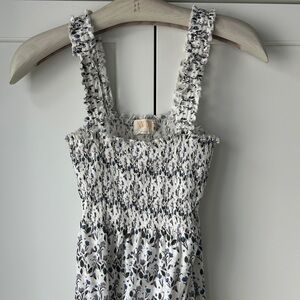 Nation LTD Blue and White Floral Midi Dress